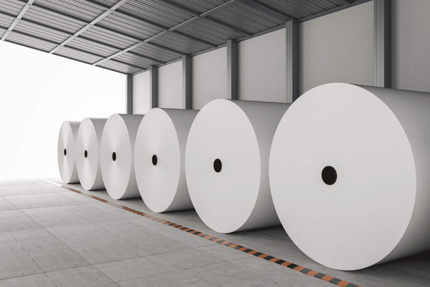 Industry equipment paper rolls